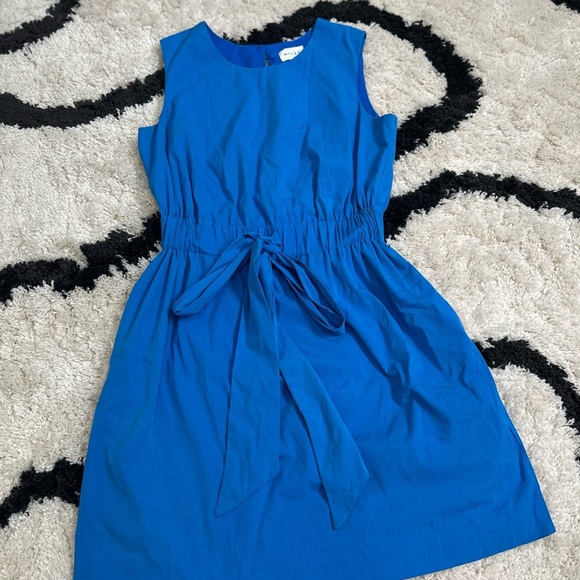 Milly Blue Tie Front Sundress Sleeveless Mini - Picture 2 of 5